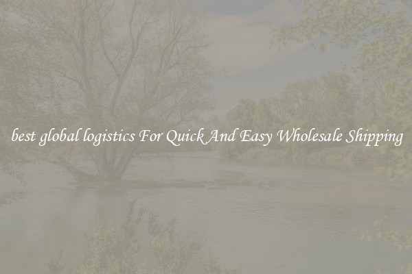 best global logistics For Quick And Easy Wholesale Shipping
