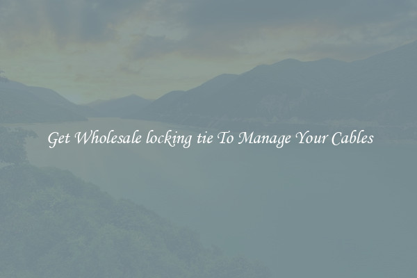 Get Wholesale locking tie To Manage Your Cables