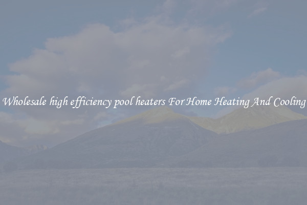 Wholesale high efficiency pool heaters For Home Heating And Cooling